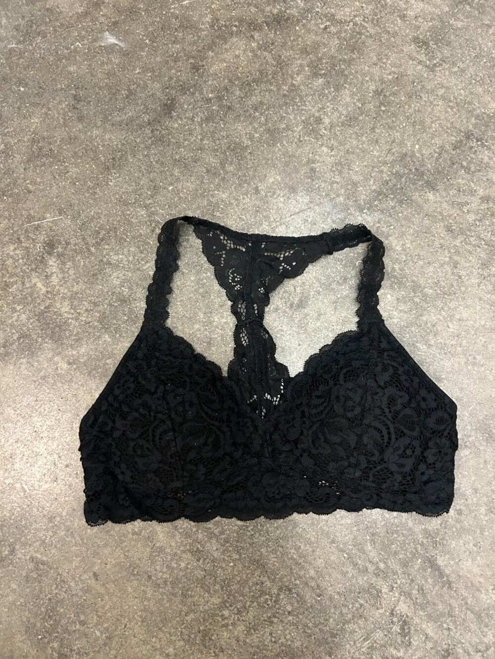 *Xhilaration Black Lace Racerback Bralette Padded Size Medium Y2K Festival
